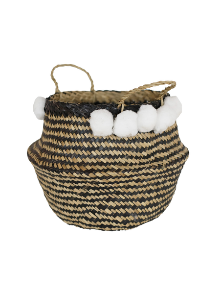Flechtkorb Thai, Rattan mit Pompons ▷ online shoppen bei