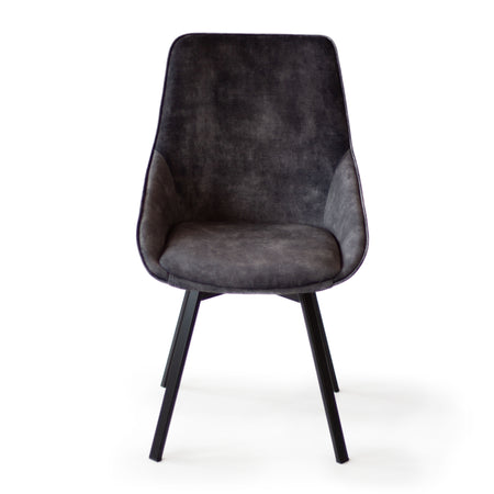 Stuhl | Samtstuhl - Dining Chair | "Claire" in Grau - mit Drehfunktion -  von LIVING online kaufen bei LIVINGforme.