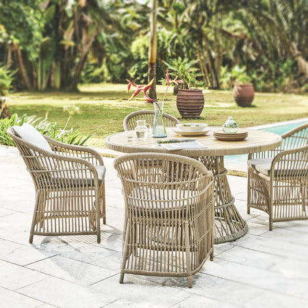 Gartenstuhl | Gartenstuhl Padang mit Sitzkissen, Rattan - grau, natur -  von LIVING online kaufen bei LIVINGforme.