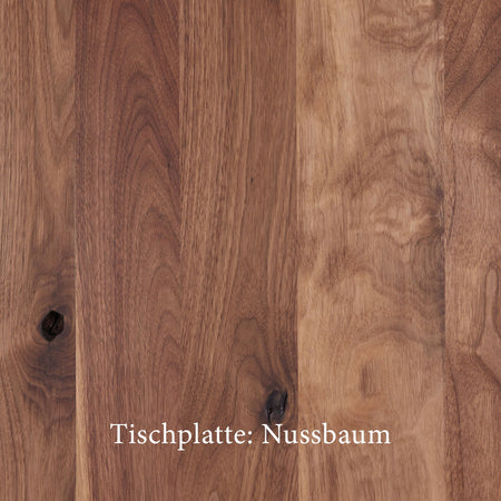 Esstisch | Esstisch | Anna Nussbaum geölt auf Metallbeinen - 160cm x 90cm von LIVING online kaufen bei LIVINGforme.