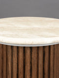 Arda Beistelltisch Travertin Walnuss, Detail