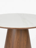Almira Esstisch Marmoroptik Ø 115 cm in Walnuss, Detail