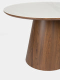 Almira Esstisch Marmoroptik Ø 115 cm in Walnuss, Detail
