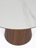 Almira Esstisch Marmoroptik Ø 115 cm in Walnuss, Detail