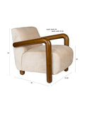 Robinson Loungesessel Beige, Maßzeichnung