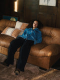 Douglas 3-Sitzer Sofa Leder in Cognac im Raum