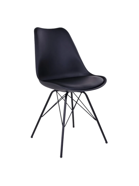 Oslo Esszimmerstuhl PU, schwarz, schwarze Beine Esszimmerstuhl Living Nordic