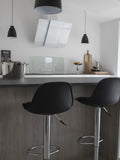 Trondheim Barhocker PU, schwarz, Chrombeine Barhocker Living Nordic