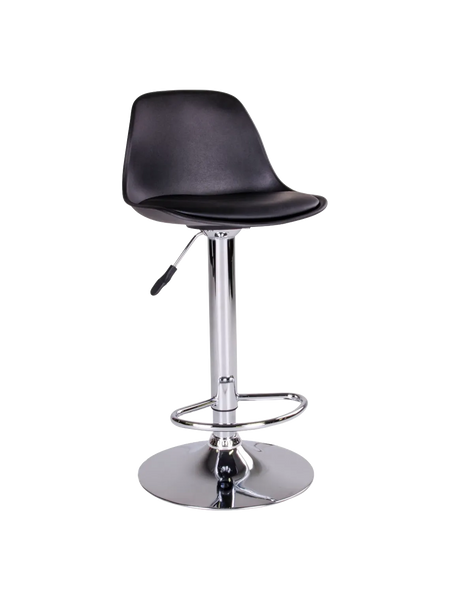 Trondheim Barhocker PU, schwarz, Chrombeine Barhocker Living Nordic