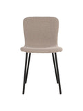 Halden Esszimmerstuhl Bouclé, beige, schwarze Beine Esszimmerstuhl Living Nordic