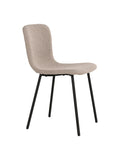 Halden Esszimmerstuhl Bouclé, beige, schwarze Beine Esszimmerstuhl Living Nordic