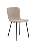 Halden Esszimmerstuhl Bouclé, beige, schwarze Beine Esszimmerstuhl Living Nordic