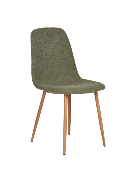 Stockholm Esszimmerstuhl Esszimmerstuhl Living Nordic Bouclé. dunkelgrün, woodlike Beine