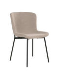Maceda Esszimmerstuhl Bouclé Esszimmerstuhl Living Nordic beige, schwarze Beine