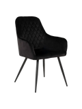 Harbo Esszimmerstuhl Esszimmerstuhl Living Nordic 57x65x87 cm Samt, schwarz, schwarze Beine