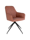 Harbo Esszimmerstuhl Esszimmerstuhl Living Nordic 56x62x89 cm PU, vintage-braun, schwarze Beine, mit Drehfunktion