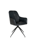 Harbo Esszimmerstuhl Esszimmerstuhl Living Nordic 56x62x89 cm PU, schwarz, schwarze Beine, mit Drehfunktion