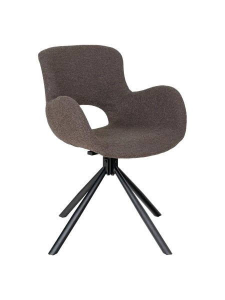 Amorim Esszimmerstuhl Bouclé Esszimmerstuhl Living Nordic mushroom, schwarze Beine