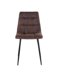 Middelfart Esszimmerstuhl Esszimmerstuhl Living Nordic Mikrofaser, dunkelbraun, schwarze Beine