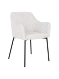 Melilla Esszimmerstuhl Bouclé Esszimmerstuhl Living Nordic weiß schwarze Beine