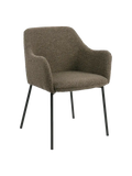Melilla Esszimmerstuhl Bouclé Esszimmerstuhl Living Nordic braun, schwarze Beine