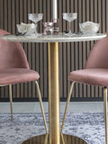Geneve Esszimmerstuhl Samt, rosé, Messingbeine Esszimmerstuhl Living Nordic