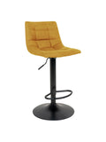 Middelfart Barhocker Barhocker Living Nordic Samt, senfgelb, schwarze Beine