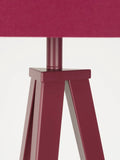 Tripod Stehleuchte in Burgunderrot, Detail