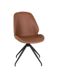Monte Esszimmerstuhl Esszimmerstuhl Living Nordic 50x60x88 cm PU, vintage-braun, schwarze Beine