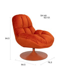 Beefy Loungesessel in Orange, Maßzeichnung