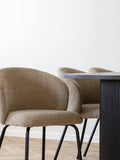 Safira Esszimmerstuhl Bouclé, beige, schwarze Beine Esszimmerstuhl Living Nordic