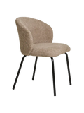 Safira Esszimmerstuhl Bouclé, beige, schwarze Beine Esszimmerstuhl Living Nordic