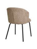 Safira Esszimmerstuhl Bouclé, beige, schwarze Beine Esszimmerstuhl Living Nordic