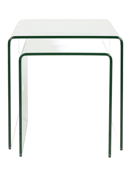 Vetro Beistelltisch Glas, 2er-Set in Transparent, Ansicht 1