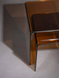 Vetro Beistelltisch Glas, 2er-Set in Braun, Detail