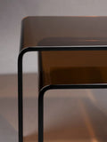 Vetro Beistelltisch Glas, 2er-Set in Braun, Detail
