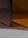 Vetro Beistelltisch Glas, 2er-Set in Braun, Detail