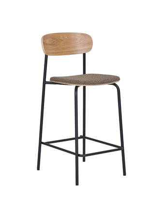 Estepona Tresenstuhl Rückenlehne aus Esche, braun seat w/ schwarze Beine Tresenstuhl Living Nordic