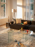 Linea Beistelltisch Glas Transparent im Raum