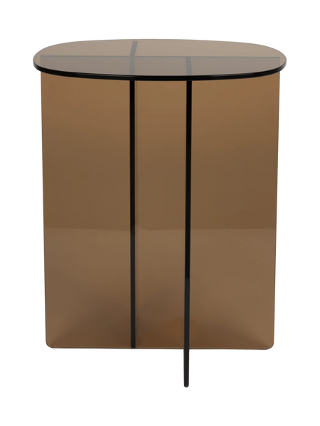 Linea Beistelltisch Glas Braun