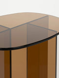 Linea Beistelltisch Glas Braun, Detailansicht