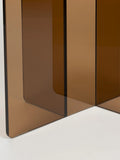 Linea Beistelltisch Glas Braun, Detailansicht