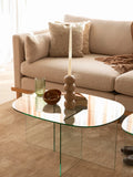 Linea Couchtisch Glas Transparent im Raum