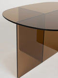 Linea Couchtisch Glas Braun, Detailansicht