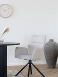 Cordoba Esszimmerstuhl Stoff, sand, schwarze Beine Esszimmerstuhl Living Nordic