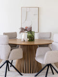 Cordoba Esszimmerstuhl Stoff, sand, schwarze Beine Esszimmerstuhl Living Nordic