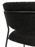 Jolien Esszimmerstuhl Bouclé, 2er-Set in Schwarz, Detail