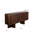 Herman Sideboard Walnuss, Maßzeichnung
