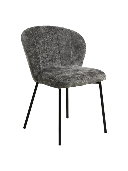 Roanne Esszimmerstuhl grau, schwarze Beine Esszimmerstuhl Living Nordic