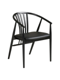 Agustin Esszimmerstuhl Esszimmerstuhl Living Nordic 57x54x78 cm Buche Holz mit PU-Sitz, schwarz